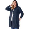 Woman Within Plus Size Cable Cardigan Hoodie(Navy)