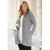 Woman Within Plus Size Cable Cardigan Hoodie(Navy)