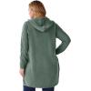 Woman Within Plus Size Cable Cardigan Hoodie(Pine)