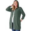 Woman Within Plus Size Cable Cardigan Hoodie(Pine)