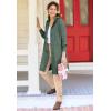 Woman Within Plus Size Cable Cardigan Hoodie(Pine)