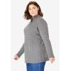 Woman Within Plus Size Cable Knit Half-Zip Pullover Sweater(Ivory)