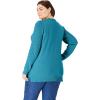 Woman Within Plus Size Cable Knit Pullover Crewneck Sweater(Emerald)