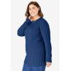 Woman Within Plus Size Cable Knit Pullover Crewneck Sweater(Vivid Red)