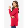 Woman Within Plus Size Cable Knit V-Neck Pullover Sweater(Pink)