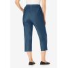 Woman Within Plus Size Capri Elastic Waist Stretch Fineline Denim Jean (Petite Available)(Medium Stonewash)