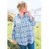 Woman Within Plus Size Classic Flannel Shirt(Bright Cobalt Buffalo Plaid)