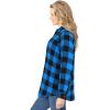 Woman Within Plus Size Classic Flannel Shirt(Bright Cobalt Buffalo Plaid)