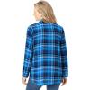 Woman Within Plus Size Classic Flannel Shirt(Bright Cobalt Plaid)