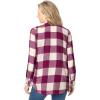 Woman Within Plus Size Classic Flannel Shirt(Deep Claret Large Buffalo)