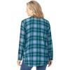 Woman Within Plus Size Classic Flannel Shirt(French Blue Cozy Plaid)