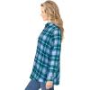 Woman Within Plus Size Classic Flannel Shirt(French Blue Cozy Plaid)