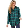 Woman Within Plus Size Classic Flannel Shirt(Navy Plaid)