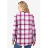 Woman Within Plus Size Classic Flannel Shirt(Peony Petal Plaid)