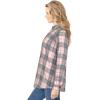 Woman Within Plus Size Classic Flannel Shirt(Pink Sorbet Plaid)