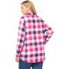 Woman Within Plus Size Classic Flannel Shirt(Vivid Red Buffalo Plaid)
