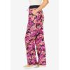 Woman Within Plus Size Convertible 2-in-1 Cargo Pant & Capri Elastic Waist(Black Coral Hibiscus)