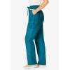 Woman Within Plus Size Convertible 2-in-1 Cargo Pant & Capri Elastic Waist(Deep Teal)