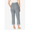 Woman Within Plus Size Convertible 2-in-1 Cargo Pant & Capri Elastic Waist(Gunmetal)