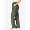 Woman Within Plus Size Convertible 2-in-1 Cargo Pant & Capri Elastic Waist(Olive Green)
