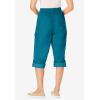 Woman Within Plus Size Convertible Length Cargo Capri/Bermuda(Deep Teal)