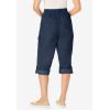 Woman Within Plus Size Convertible Length Cargo Capri/Bermuda(Navy)