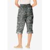 Woman Within Plus Size Convertible Length Cargo Capri/Bermuda(Olive Green Camouflage)