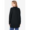 Woman Within Plus Size Cotton Cable Knit Cardigan Sweater(Black)
