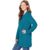 Woman Within Plus Size Cotton Cable Knit Cardigan Sweater(Bright Cobalt)