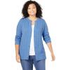 Woman Within Plus Size Cotton Cable Knit Cardigan Sweater(Bright Cobalt)