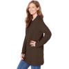 Woman Within Plus Size Cotton Cable Knit Cardigan Sweater(Chocolate)