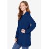 Woman Within Plus Size Cotton Cable Knit Cardigan Sweater(Evening Blue)