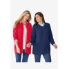 Woman Within Plus Size Cotton Cable Knit Cardigan Sweater(Evening Blue)