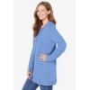 Woman Within Plus Size Cotton Cable Knit Cardigan Sweater(French Blue)