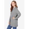 Woman Within Plus Size Cotton Cable Knit Cardigan Sweater(Medium Heather Grey)