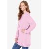 Woman Within Plus Size Cotton Cable Knit Cardigan Sweater(Pink)