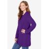 Woman Within Plus Size Cotton Cable Knit Cardigan Sweater(Radiant Purple)