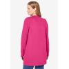 Woman Within Plus Size Cotton Cable Knit Cardigan Sweater(Raspberry Sorbet)