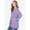 Woman Within Plus Size Cotton Cable Knit Cardigan Sweater(Soft Iris)