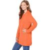 Woman Within Plus Size Cotton Cable Knit Cardigan Sweater(Vibrant Papaya)