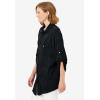 Woman Within Plus Size Cotton Gauze Bigshirt(Black)