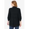 Woman Within Plus Size Cotton Gauze Bigshirt(Black)