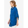 Woman Within Plus Size Cotton Gauze Bigshirt(Bright Cobalt)