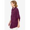 Woman Within Plus Size Cotton Gauze Bigshirt(Deep Claret)
