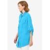 Woman Within Plus Size Cotton Gauze Bigshirt(Paradise Blue)