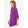 Woman Within Plus Size Cotton Gauze Bigshirt(Purple Magenta)