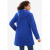Woman Within Plus Size Double-Breasted Hooded Fleece Peacoat(Gunmetal)