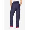 Woman Within Plus Size Elastic-Waist Cotton Straight Leg Denim Pant with Flannel Lining(Indigo)