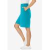 Woman Within Plus Size Elastic-Waist Knit Short(Pretty Turquoise)