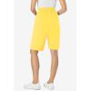Woman Within Plus Size Elastic-Waist Knit Short(Primrose Yellow)